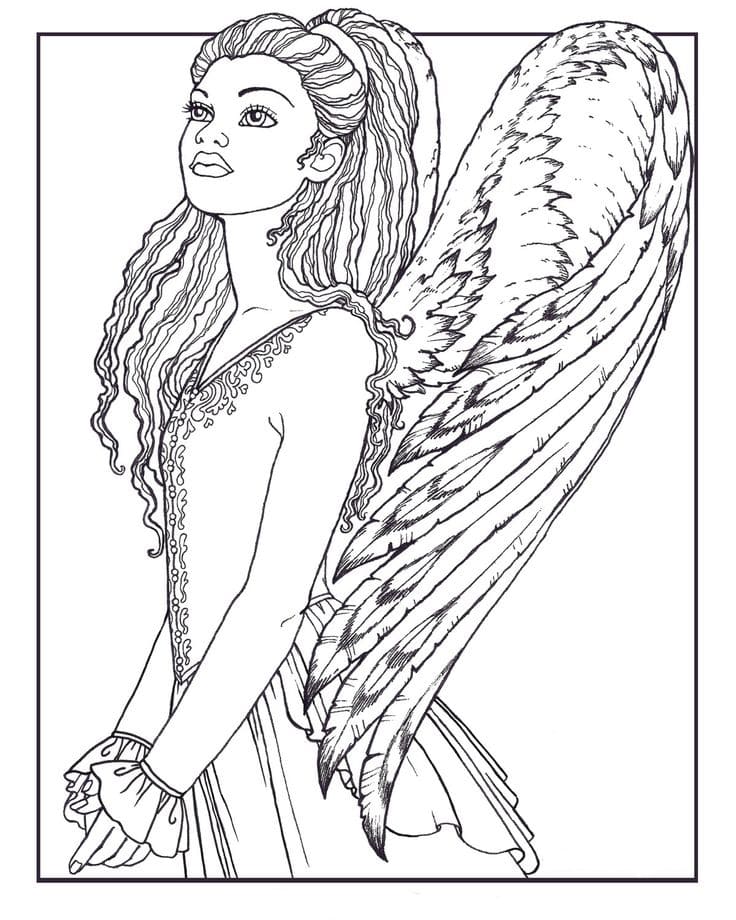 Раскраски Ангелы. Раскраска 31