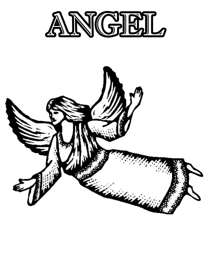 Раскраски Ангелы. Раскраска 82
