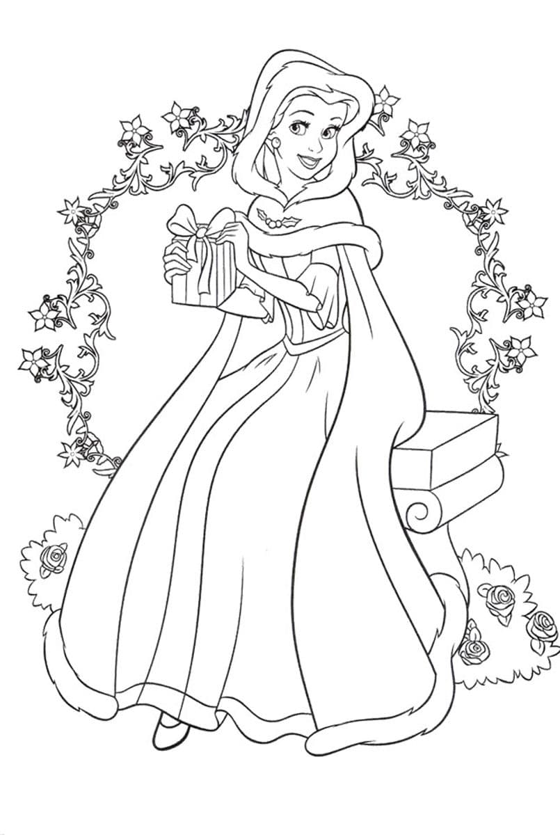 Раскраска Принцесса Белль. Раскраска 16