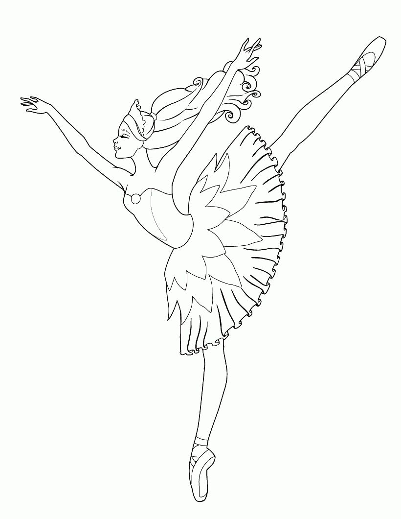 Раскраска Балерина. Раскраска 15