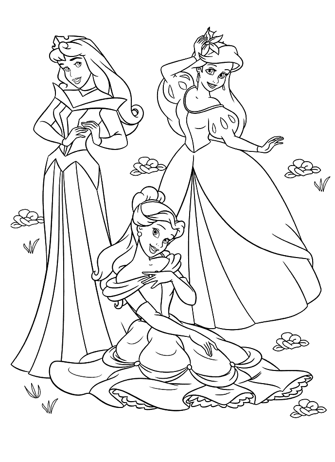Раскраски принцессы Диснея. Раскраска 7