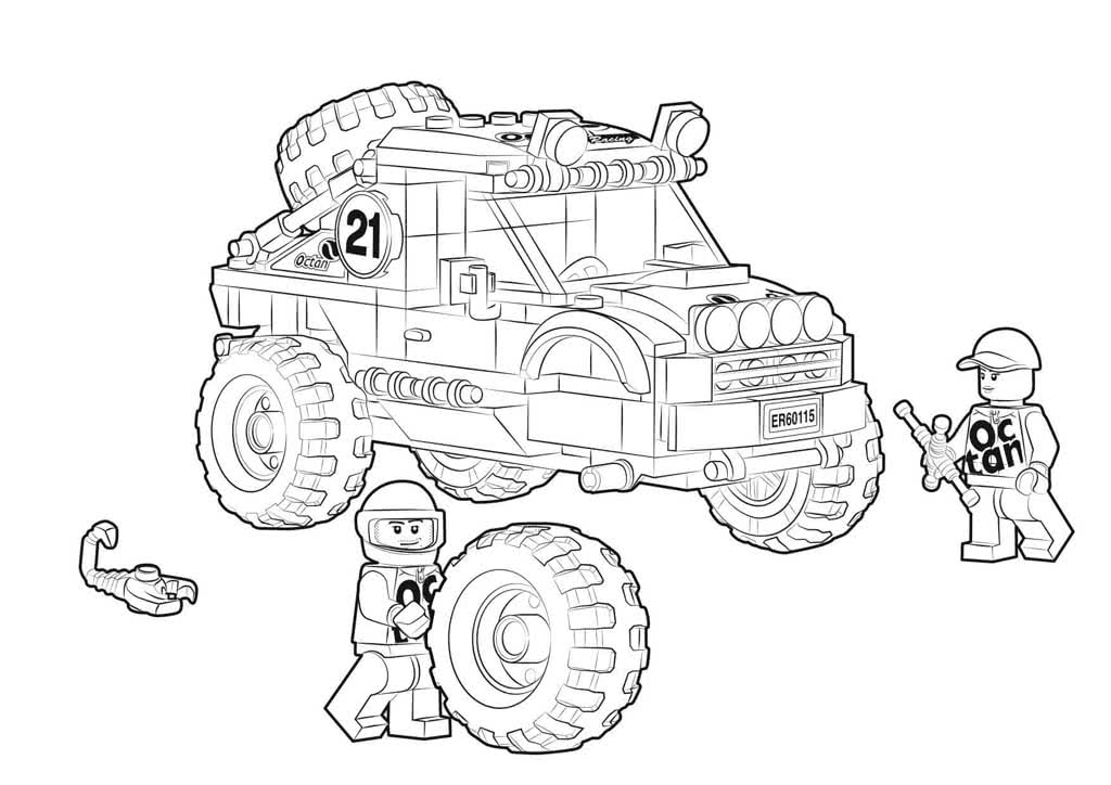 Раскраска Лего машины. Раскраска 11