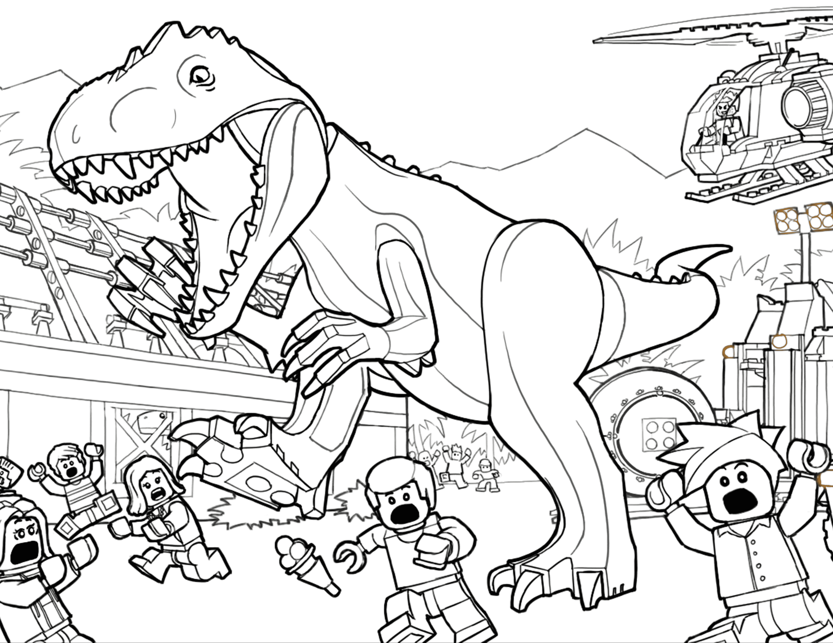 Раскраски Лего Динозавры. Раскраска 7