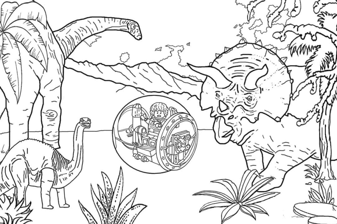 Раскраски Лего Динозавры. Раскраска 9