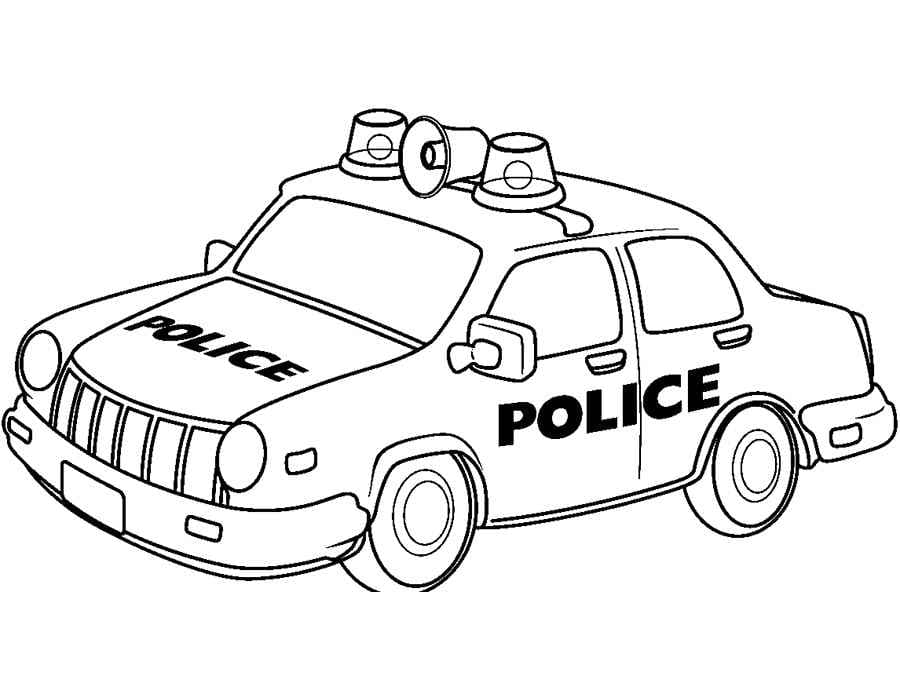 Раскраска Полицейская машина. Раскраска 4