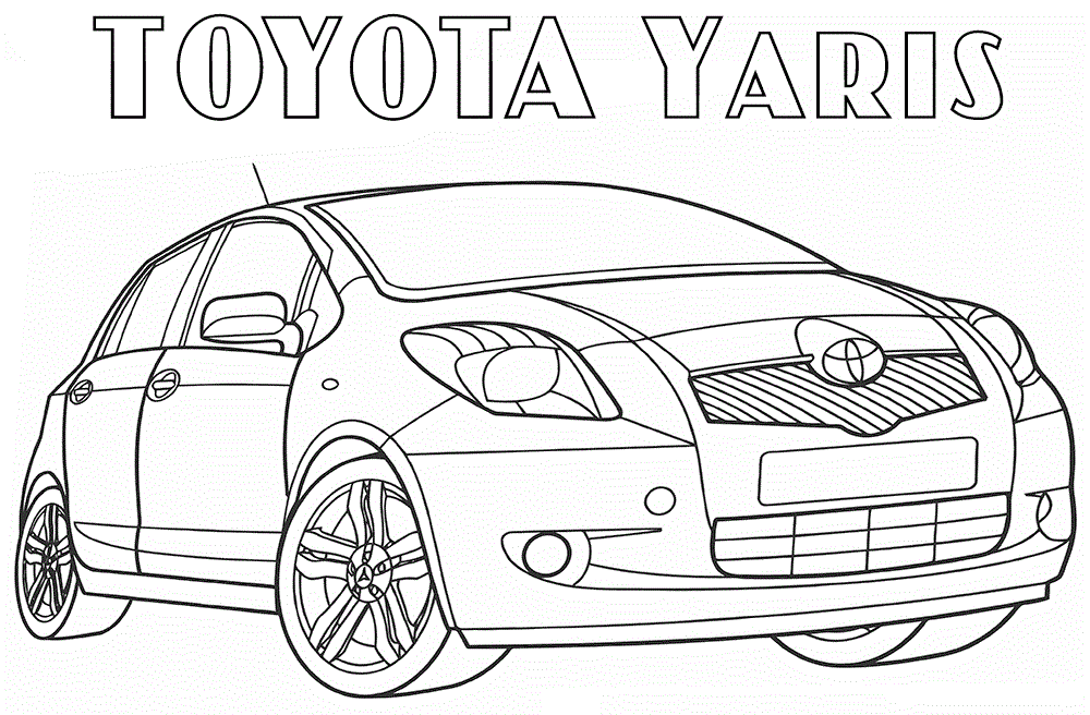 Раскраска Тойота. Раскраска 5