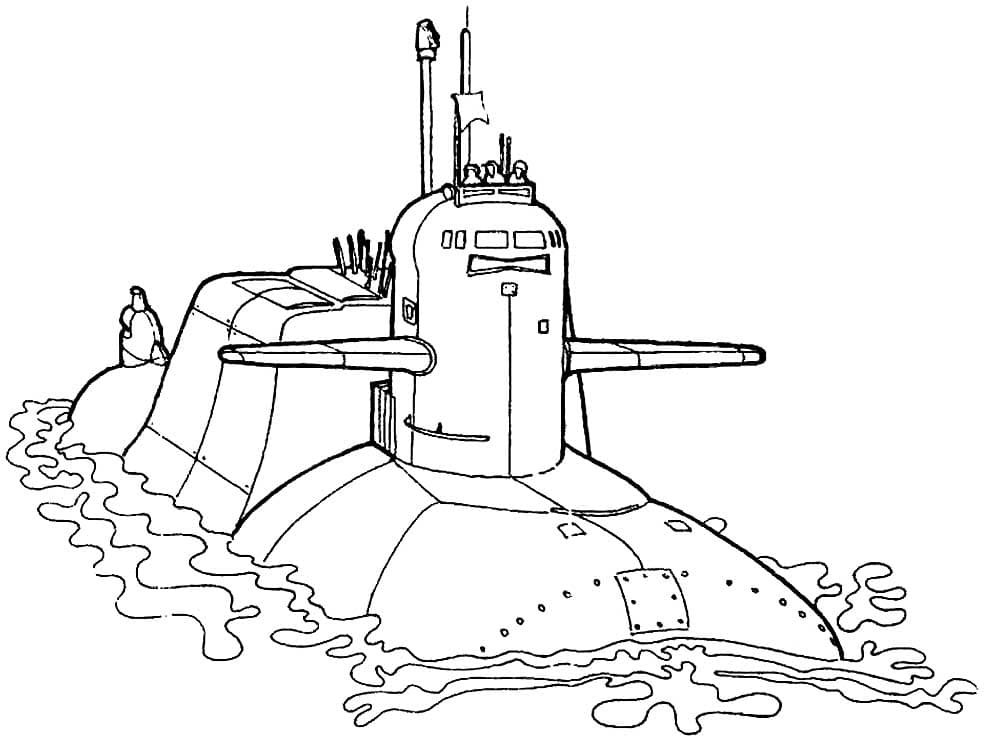 Раскраска Подводная лодка. Раскраска 15