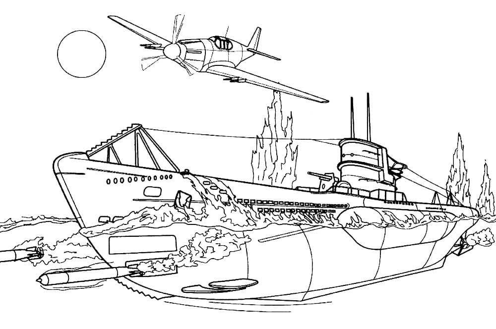 Раскраска Подводная лодка. Раскраска 8