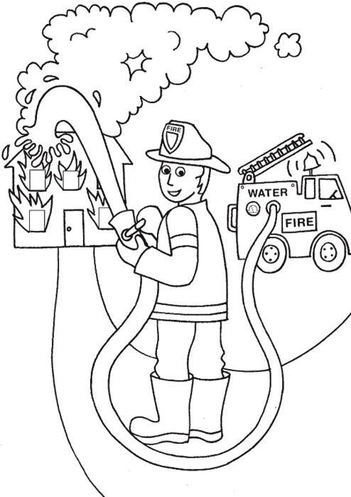 Раскраски Пожарная безопасность. Раскраска 7