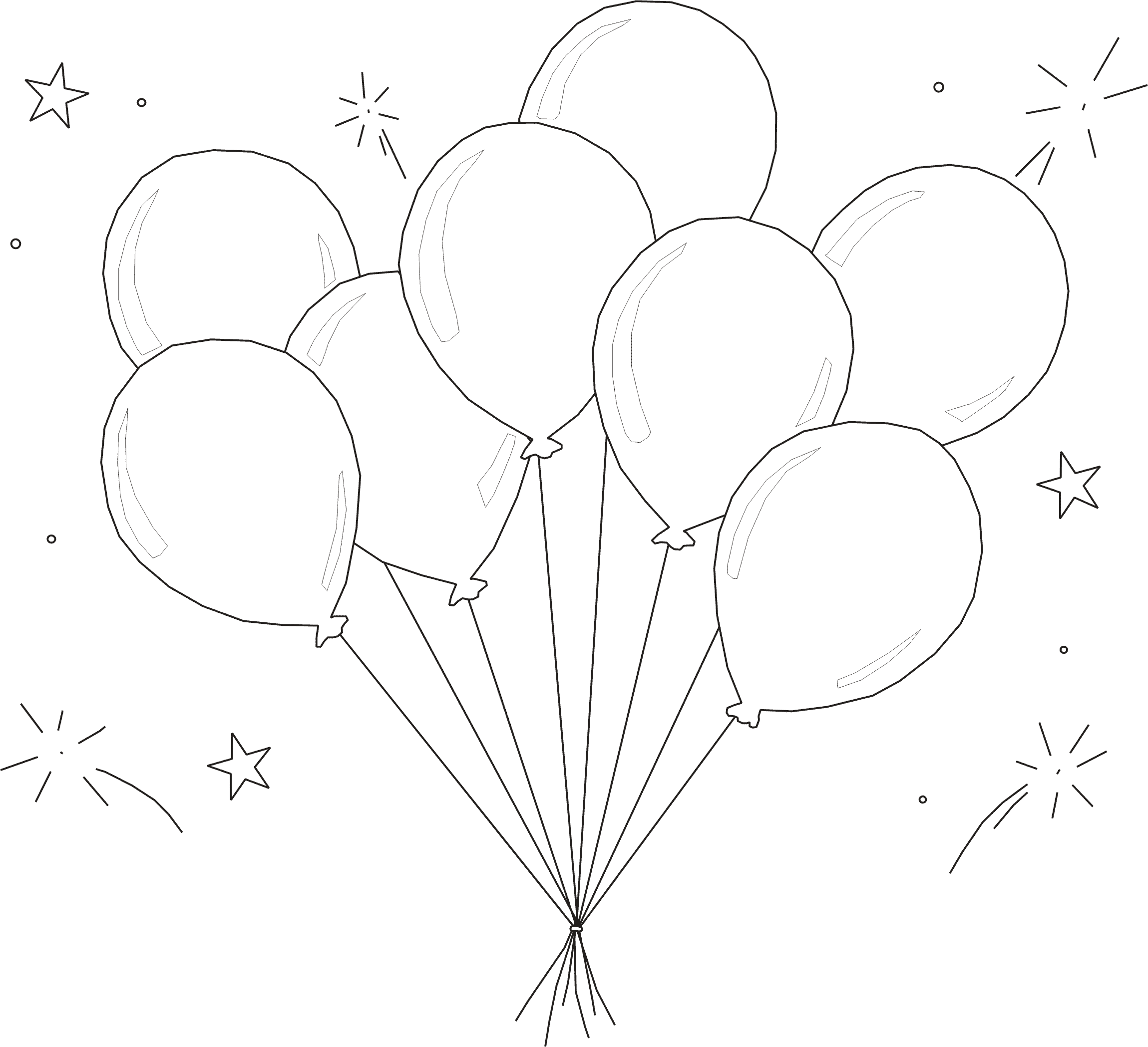 Раскраска Воздушные шарики. Раскраска 1