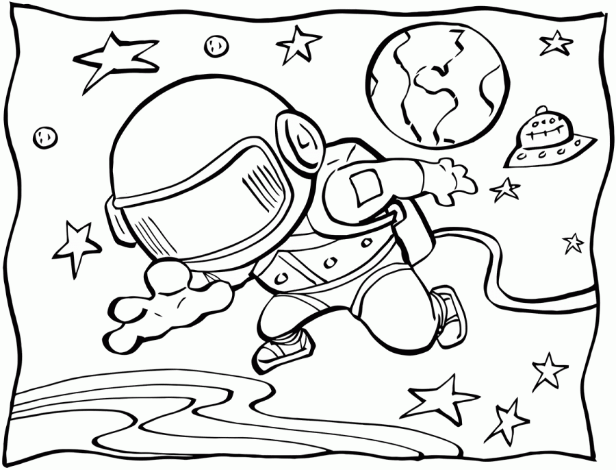 Раскраски День космонавтики. Раскраска 8