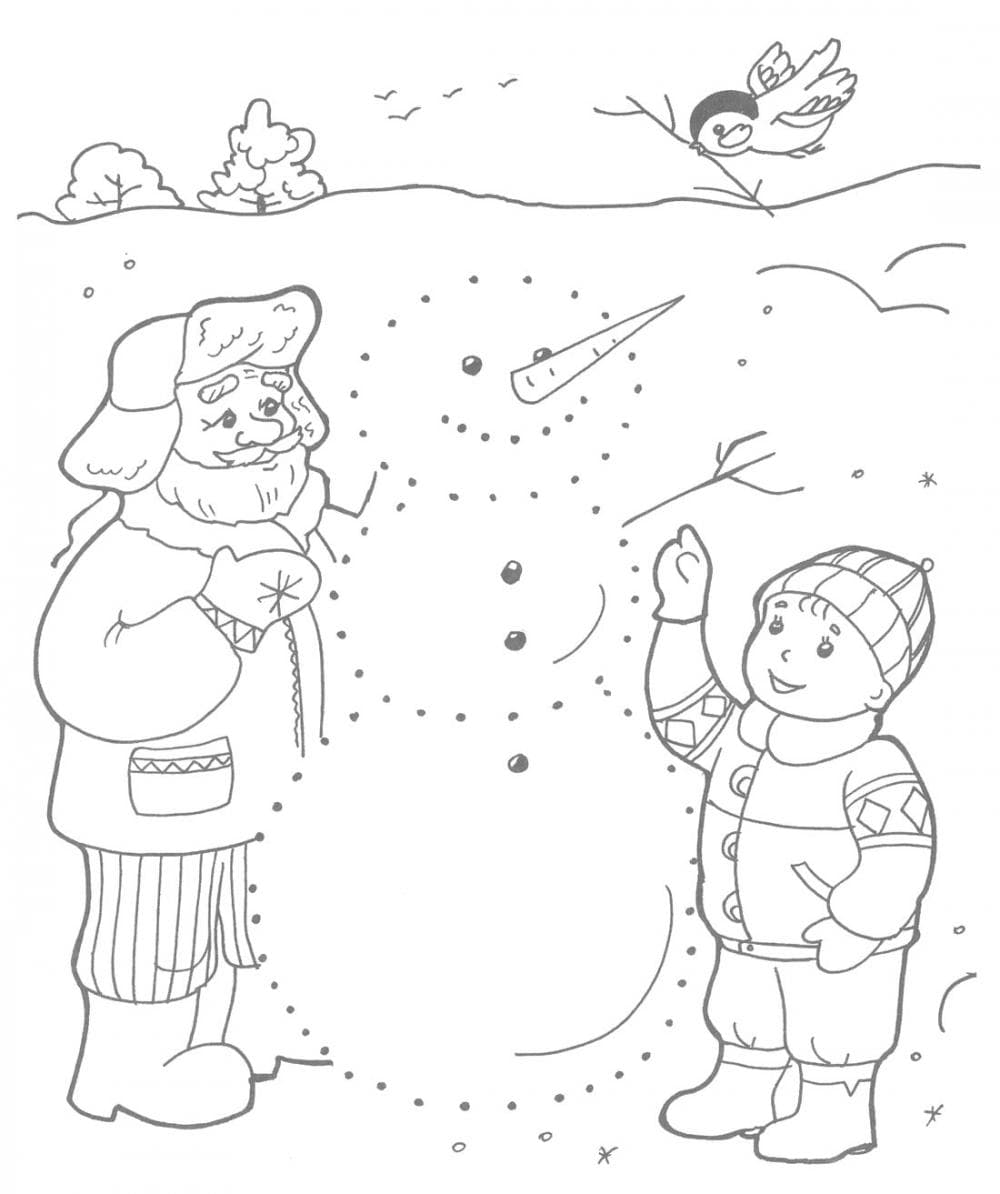Раскраски Снеговик. Раскраска 19