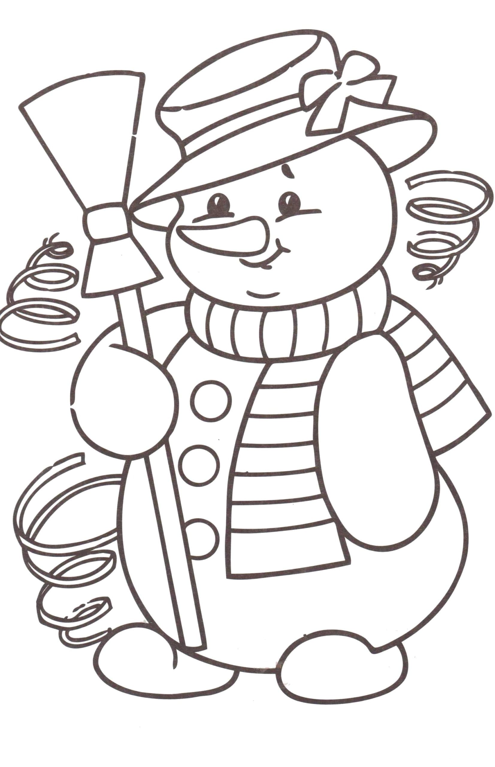 Раскраски Снеговик. Раскраска 32