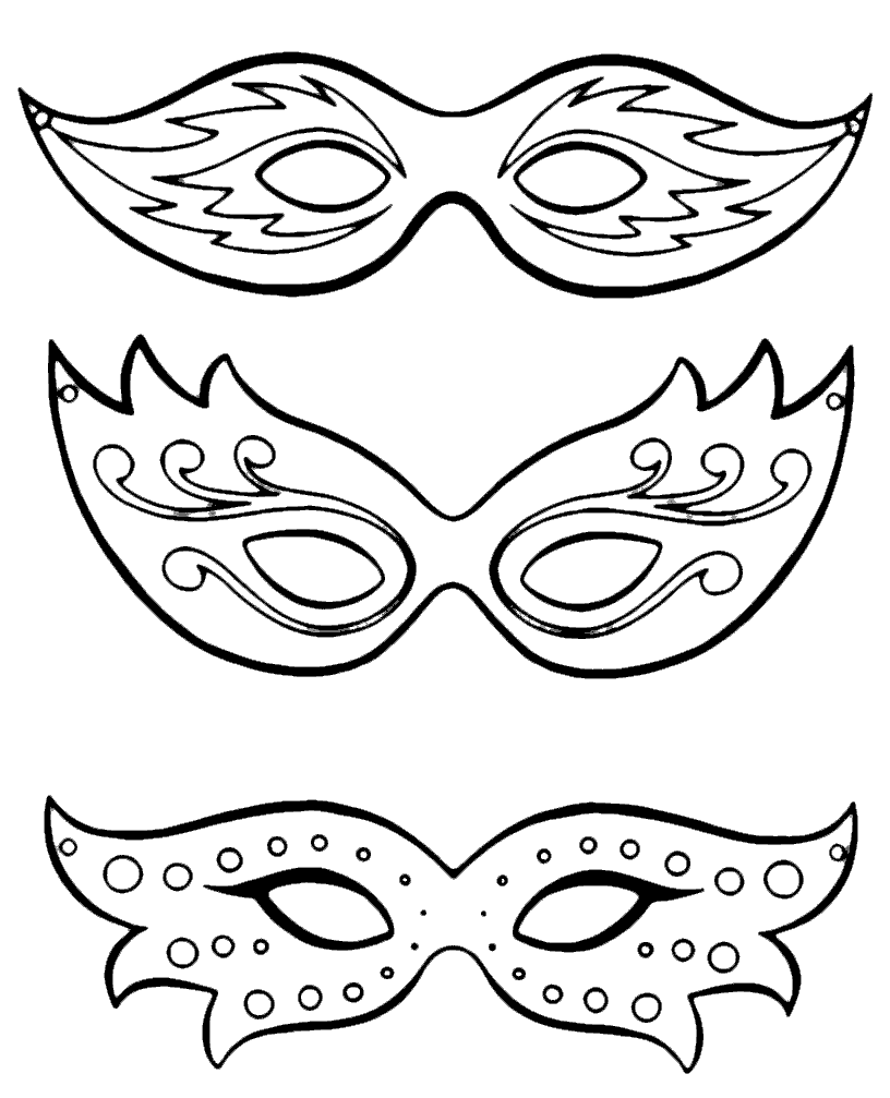 Раскраска Новогодняя маска. Раскраска 1
