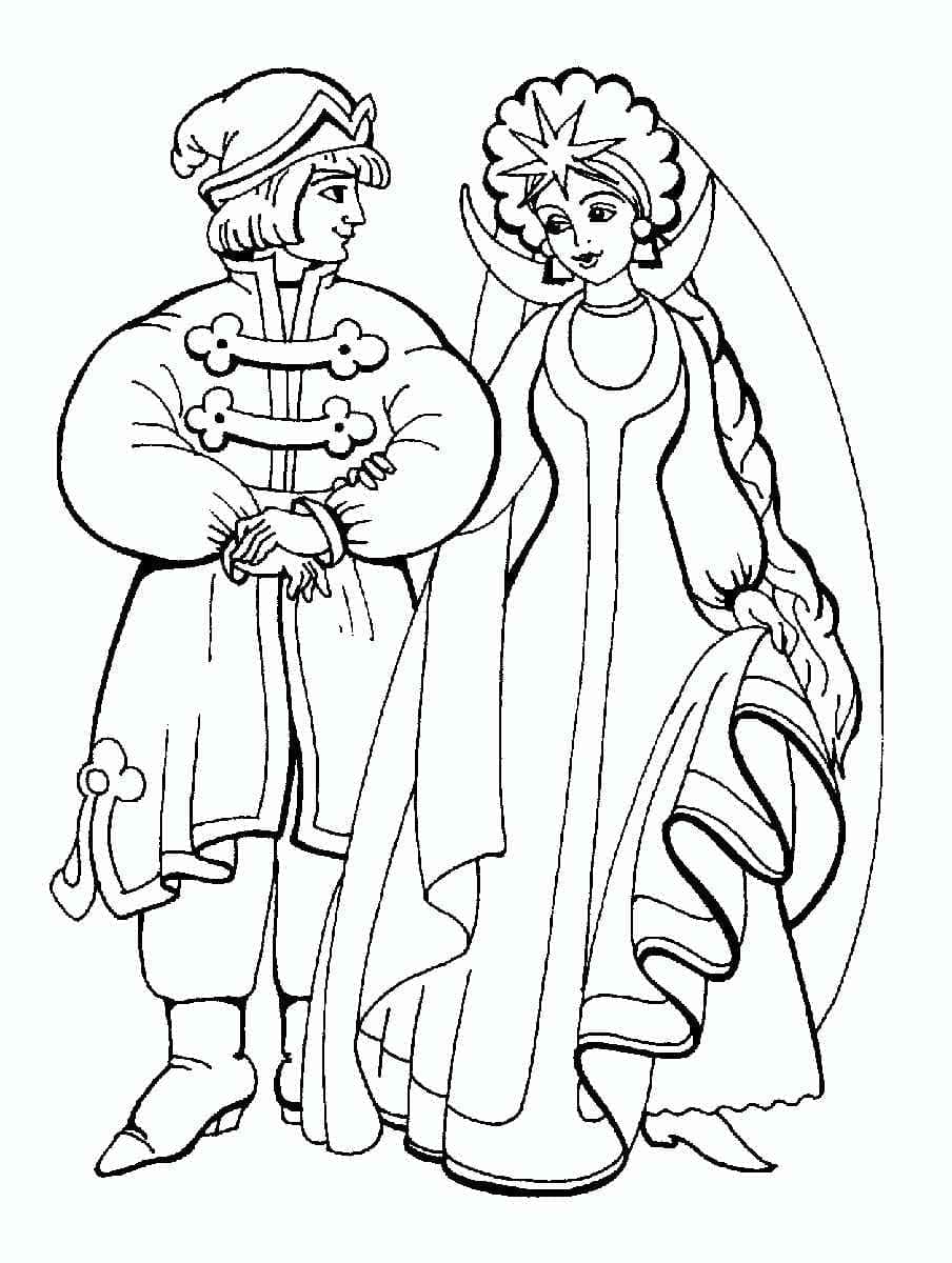 Раскраска Сказка о царе Салтане. Раскраска 8