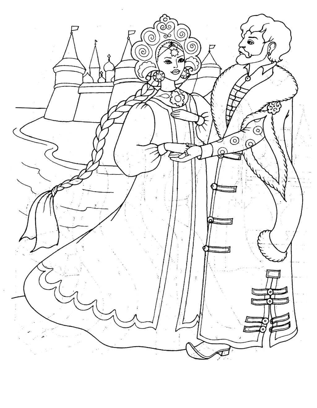 Раскраска Сказка о царе Салтане. Раскраска 12