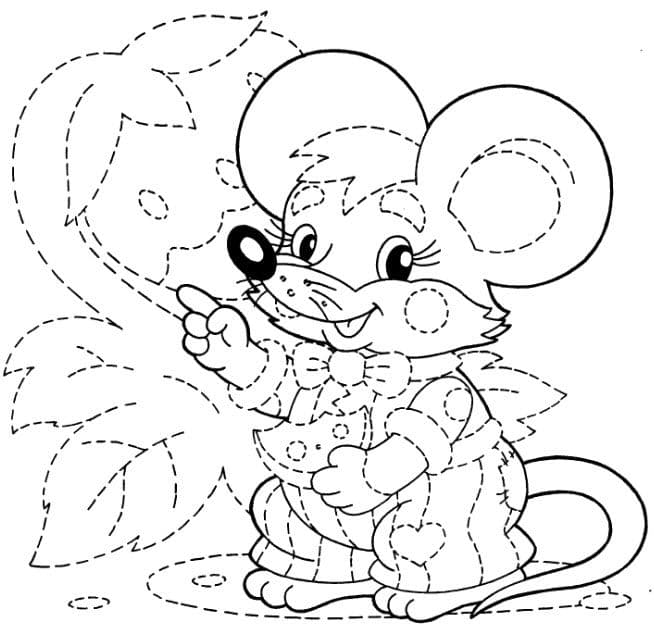Раскраска Мышка. Раскраска 46