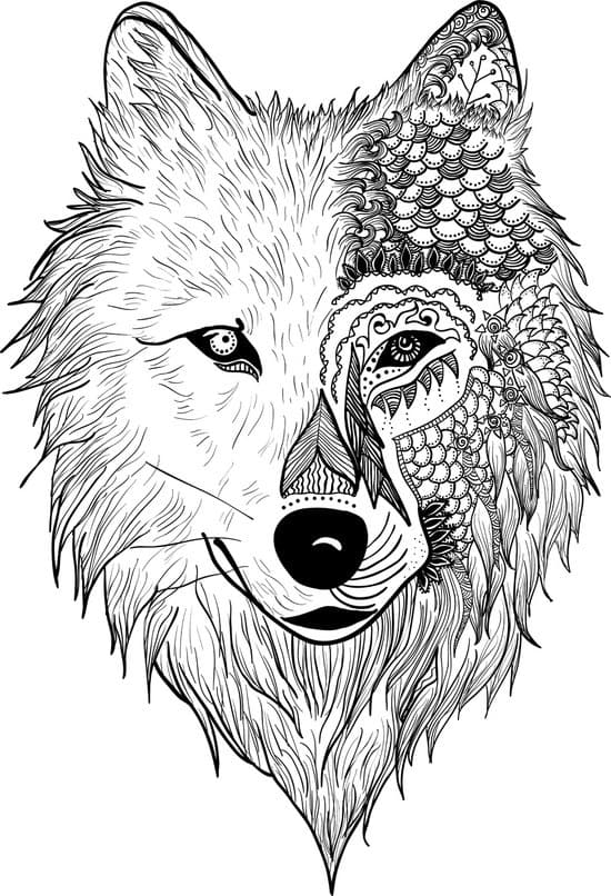 Раскраска Волк. Раскраска 2