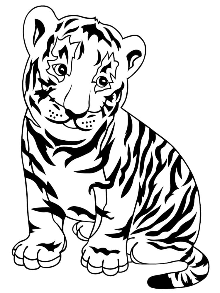 Раскраска Тигр. Раскраска 23