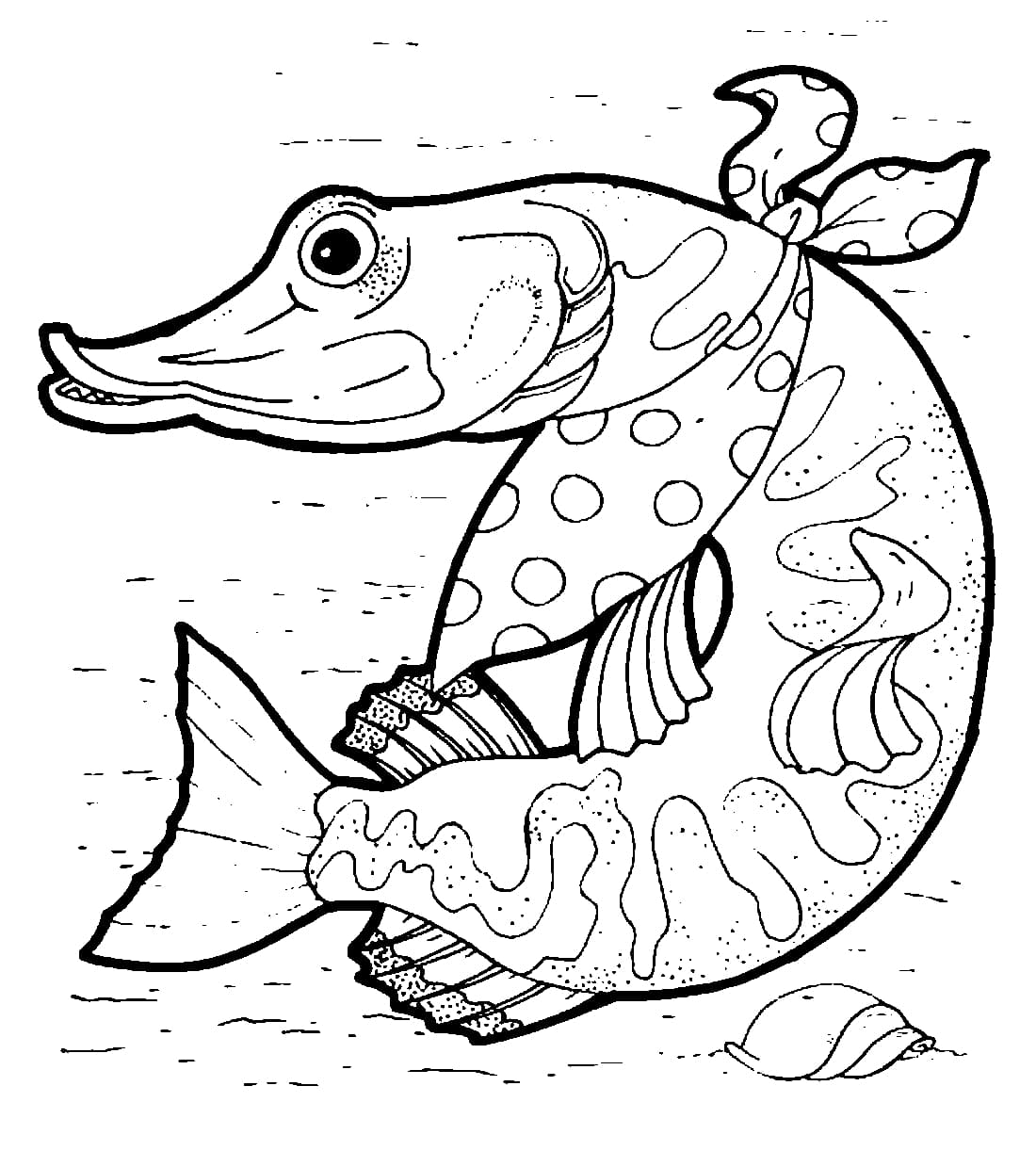 Рыба щука раскраска для детей