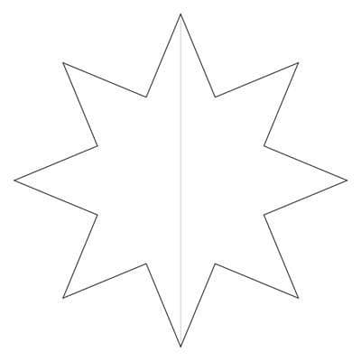 Трафарет и шаблон Звезды. Раскраска 15