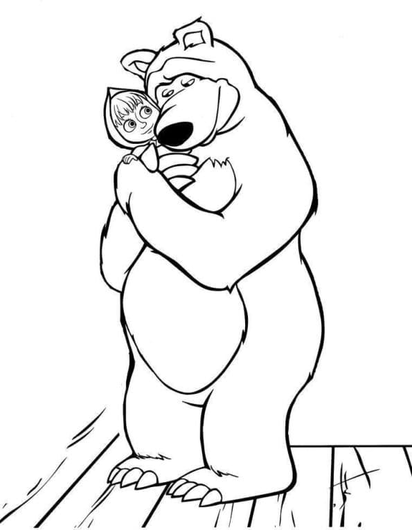 Раскраска Маша и Медведь. Раскраска 29