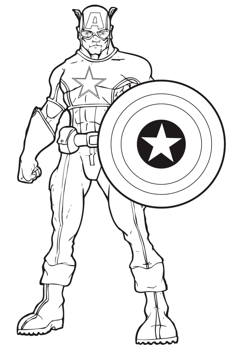 Раскраски Капитан Америка. Раскраска 7