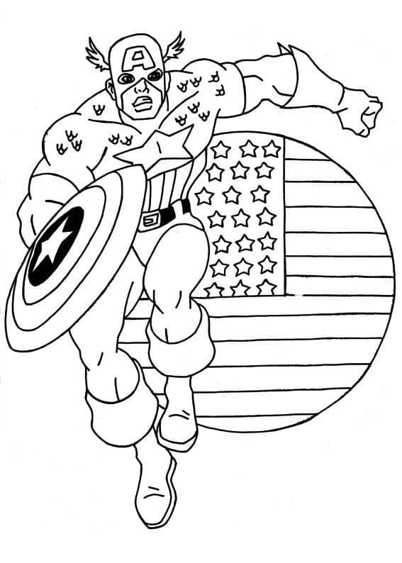 Раскраски Капитан Америка. Раскраска 14