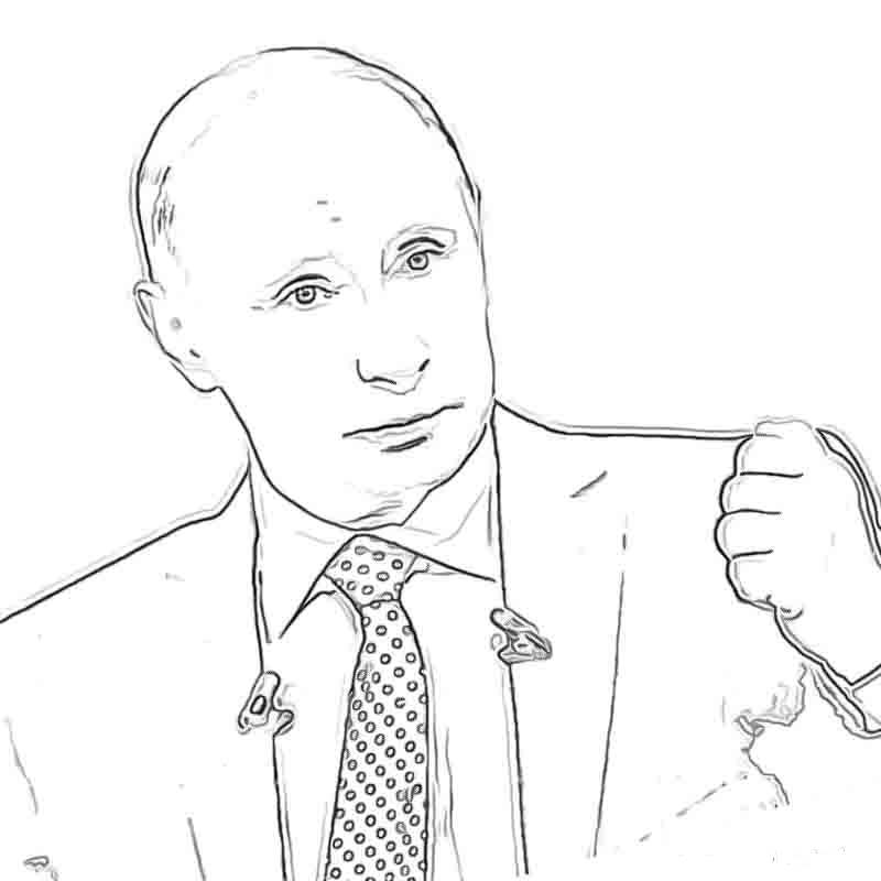 Раскраски Путин В.В.. Раскраска 2