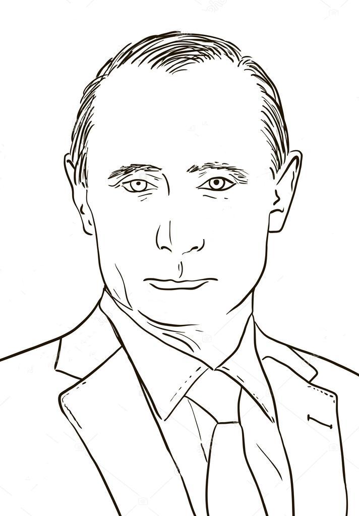 Раскраски Путин В.В.. Раскраска 5
