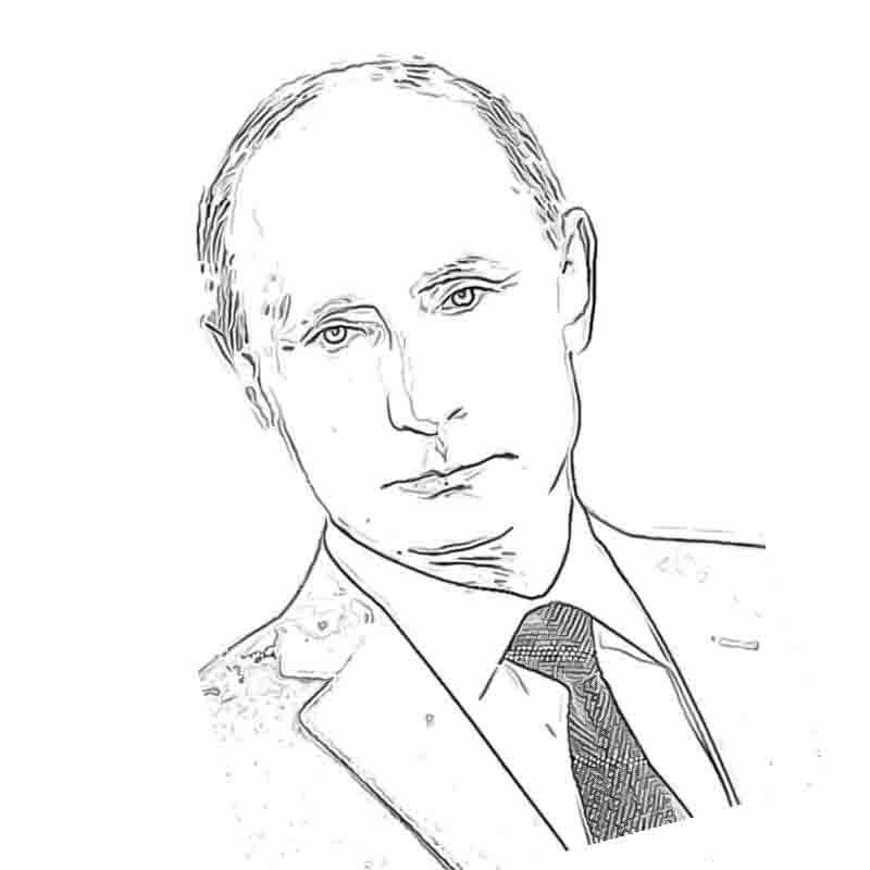 Раскраски Путин В.В.. Раскраска 7